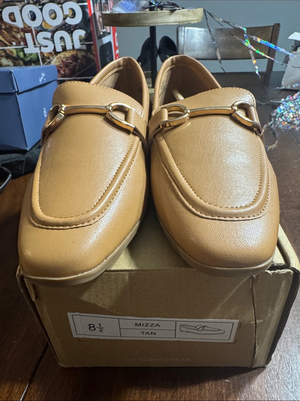 Tan Leather-Style Slip-On Loafers